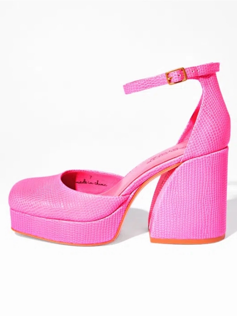 Charlotte Stone Fran Platform Heels in Flamingo Pink